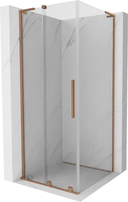 Produktbild von Mexen Velar L Duschkabine 90 x 90 cm, transparent, gebürstetes Kupfer - 871-090-090-03-65