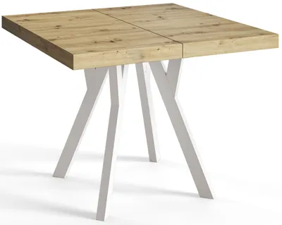 Produktbild von Quadratisch Esstisch Ausziehbar Rico, Moderner Wohnzimmertisch 120-220 cm, Solide Konstruktion und Holzbeine, Artisan