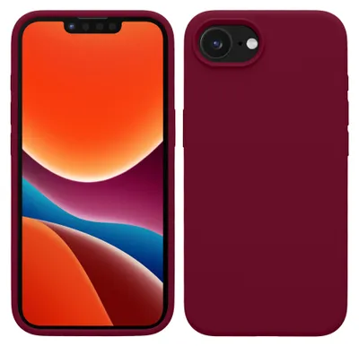 Produktbild von kwmobile Handyhülle für Apple iPhone 17e / iPhone 16e Hülle - Case Silikon - Kabelloses Laden - Schutzhülle Cover in Rhabarber Rot