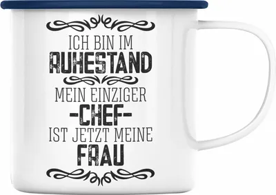 Produktbild von Trendation - Lustige Emaille Tasse Rentner Geschenk Ruhestand Abschied Abschiedsgeschenk Rente Pension Pensionierung Mann Männer (Blau)