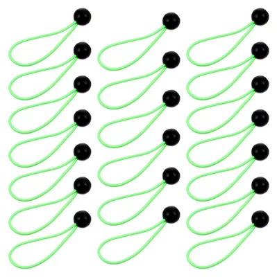 Produktbild von 20 Stück Elastische Schwarze Bungee-Seile aus UV-beständigem Kunststoff zur Befestigung von Planen für Camping und Ausrüstung