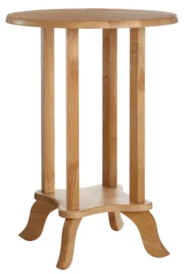Runder Beistelltisch aus Holz, 54x37 cm, mit Ablageboden