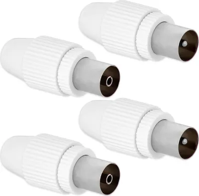 Produktbild von TV Koax 2X Stecker 2X Buchse Set IEC Sat Koaxialkabel Adapter Antennenstecker Antennenkabel Verbinder