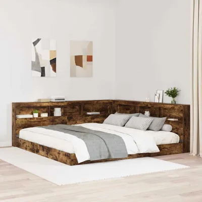 Produktbild von Möbel Bücherregal-Bett Räuchereiche 180 x 200 cm Holzwerkstoff - Klassische Betten 3335747