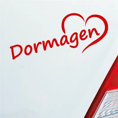 Produktbild von Auto Aufkleber Dormagen Herz Stadt City Liebe Love 19,5x8 cm Rot Sticker Heckscheibenaufkleber