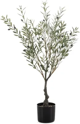 Produktbild von artplants.de Kunstpflanze Olive LONIRB mit Früchten, Kunststamm, crossdoor, 90cm - Künstlicher Olivenbaum