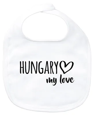 Produktbild von Huuraa Baby Lätzchen Hungary my love White Klettverschluss Baumwolle Latz Geschenkidee