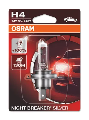 Produktbild von OSRAM Glühlampe Night Breaker Silver NBS  H4 12V / 60/55 X1