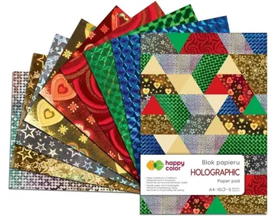 Zdjęcie produktu dla Blok Happy Color A4 10 ark Holographic nr 7146