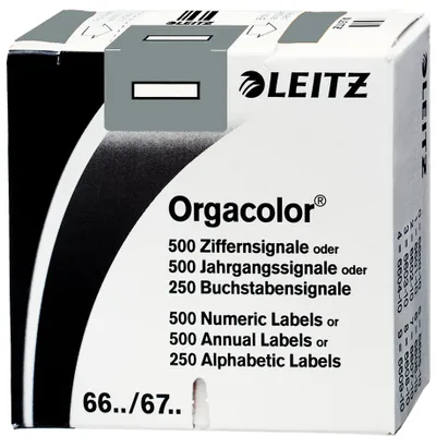 Produktbild von Leitz Buchstabensignal Orgacolor® Orgacolor Registratursysteme I selbstklebend Kunstdruckpapier grau