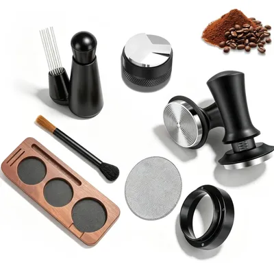Espressotamper 51 mm, 7-teiliges Set für Espressomaschinen