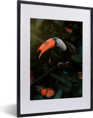 Produktbild von MuchoWow® MuchoWow® Gerahmtes Poster Tukan - Vogel - Dschungel 30x40 cm - Poster mit zchwarzem Bilderrahmen - Wandposter Schlafzimmer