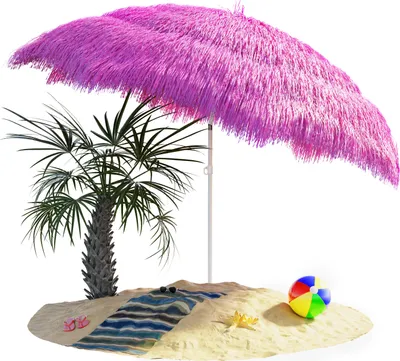 Immagine prodotto di KINGSLEEVE® Ombrellone Stile Hawaii Ø160 cm Inclinabile e Regolabile Parasole da Giardino o Spiaggia Protezione UV 30+