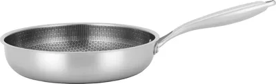 Immagine prodotto di Padella, acciaio inossidabile 410, compatibile con fornelli a gas e a induzione, argento, 26 cm-35 cm