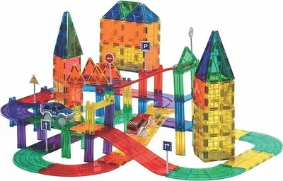 Produktbild von Playmags 200-teilige magnetische Rennstrecke mit 2 motorisierten Rennwagen