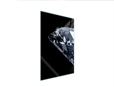 Produktbild von Herdabdeckplatte 35x52 Glaskeramikkochfeld Abdeckung Spritzschutz Glasplatte Deko Schneidebrett Diamant Schwarz