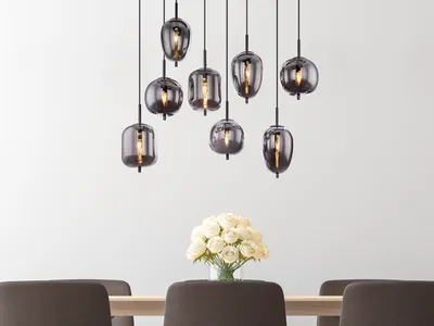 Produktbild von Globo Lighting|Hängeleuchte Metall schwarz, 8x E14