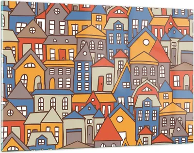 Produktbild von Bilder auf glas - Stadt Haus Straße - 120x80cm - Glasbilder - Wandbilder - Kunstdruck - zum Aufhängen bereit - Wanddekoration aus Glas - Glas Bilder - Wandbild auf Glas - Einteilig - GAA120x80-3953