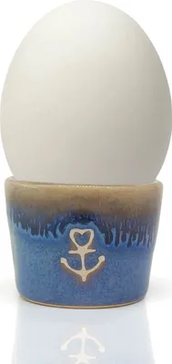 Produktbild von Stoneware Eierbecher "Anker" blau