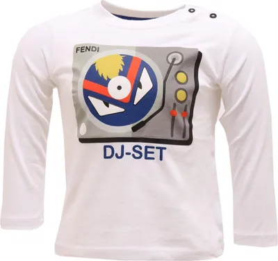 Zdjęcie produktu dla 2299V maglia bimbo FENDI biały bawełniany t-shirt bawełniany chłopiec