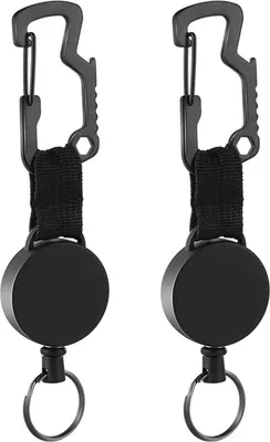 Produktbild von 2er Schlüsselrolle Schlüsselanhänger Ausziehbar Schlüsselband mit Stahlseil Einziehbarer Schlüssel Zipper Ski für Hose Gürtel ausziehbarem