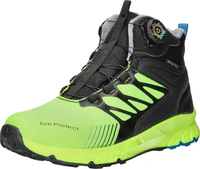 Produktbild von BOXX Kids Kinder-Jungen-Allwetterstiefel-Winterstiefel-Schneestiefel gefüttert Schwarz-Gelb, Farbe:gelb, EU Größe:33