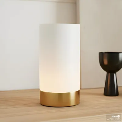Produktbild von home24 Akku-Tischleuchte - Opalglas / Eisen - Weiß / Messing