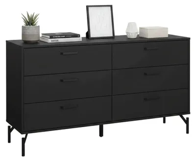 Produktbild von Kommode Begawan, Wohnzimmerbuffet, Wohnzimmer-Sideboard, Moderne Küchen-Speisekammer, 139x40 h77 cm, Schwarz