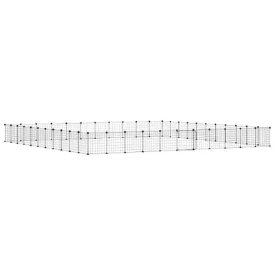 Image de vidaXL 44 pcs. cage pour animaux domestiques avec porte noir 35x35 cm acier
