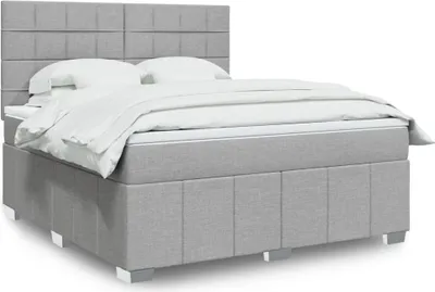 Produktbild von vidaXL Boxspringbett mit Matratze Hellgrau 180x200 cm Stoff