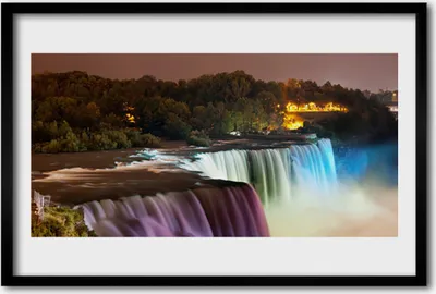 Produktbild von Bild 60x40 MDF-Rahmen Wandkunst Wald Wasserfall Natur