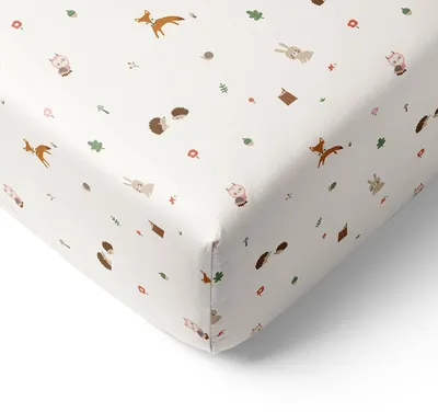 Produktbild von Petite Amélie Spannbettlaken Woodland - 70 x 140 cm | Off-White