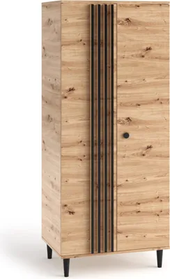 Obrázek produktu pro Dvoudveřová skříň s lamelami 80 cm WARDOX - dub artisan
