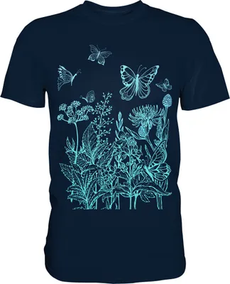 Produktbild von Natur Wiese Schmetterling T-Shirt – Navy / S