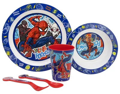 Produktbild von Spiderman Teller-Set Mikrowellengeeignet 5-teiliges Kindergeschirr