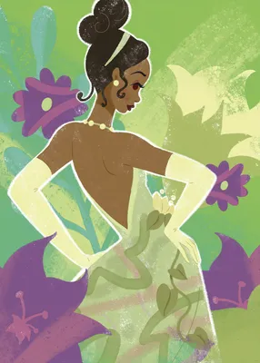 Produktbild von Komar Wandbild- Disney Princess Tiana in Green - Größe 50 x 70 cm