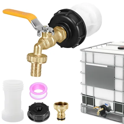 Produktbild von IBC Wasserhahn Auslaufhahn - 1/2 Zoll - Messing - Mit Verlängerungsrohr - Für 1000-Liter-IBC-Tank