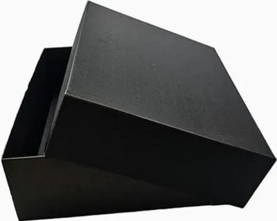 Produktbild von Wellpappschachteln mit Deckel, schwarz, 350 x 300 x 90 mm, 10 Stück