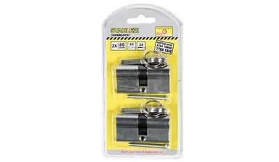 Produktbild von 2er 60mm 30-30 Zylinderschloss Einbauschloss Schließzylinder Gleichschliessend mit 6 Schlüssel
