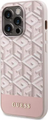 Produktbild von Guess Hülle GCube Stripes MagSafe iPhone 13 Pro Rosa