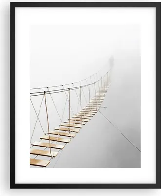 Produktbild von Gerahmtes Poster - Schwarzer Rahmen - Brücke ausgesetzt Nebel - 40x50 cm - Wand Bild - Wanddeko - Wandbilder - Kunstposter - Wandposter - Bilderrahmen - Bilder - Kunstdruck - P2BPA40x50-5018