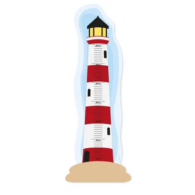 Produktbild von Wandtattoo Messlatte für Kinder – viele Motive für Mädchen & Jungen – selbstklebend & ablösbar (Leuchtturm)