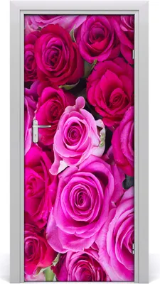 Produktbild von Tulup Türaufkleber 85x205 cm Dekorative Aufkleber Selbstklebend Wasserdichte Tapete Abnehmbar Schlafzimmer Wohnzimmer Wohnkultur - rosa Rosen