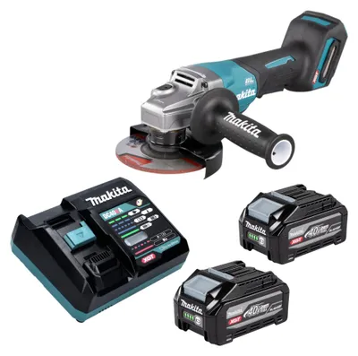 Produktbild von Makita GA 016 GU201 Akku Winkelschleifer 40 V max. 125 mm Brushless + 2x Akku 4,0 Ah + Ladegerät
