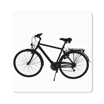 Produktbild von MuchoWow® Mauspad Mousepad Fahrrad - Schwarz - Weiß 20x20 cm - Mousepads - Maus Mat - Pad - Mausunterlage - Desk Mat - Bureauartikeln