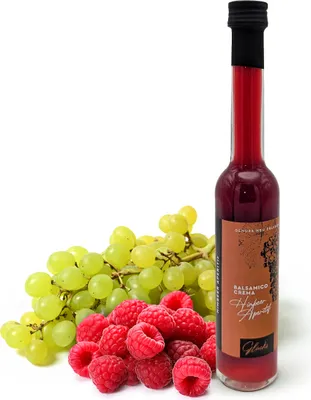 Produktbild von Glücks Momente - Himbeere Aperitif - 100ml Balsamico Crema Frucht Essigzubereitung mit 3% Säure, für Dressings, Marinaden & Desserts aus Deutschland