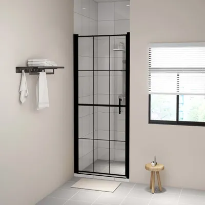 Produktbild von vidaXL Duschtür Hartglas 91x195 cm Schwarz