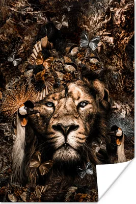 Produktbild von MuchoWow® Poster Schmetterling - Vögel - Löwe 20x30 cm - Papierdruck