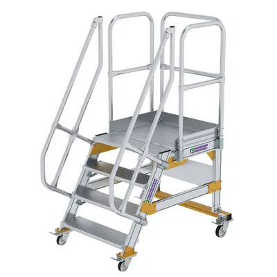 Produktbild von Günzburger Steigtechnik Plattformtreppe 60° fahrbar Stufenbreite 0,8 m 4 Stufen - 600724