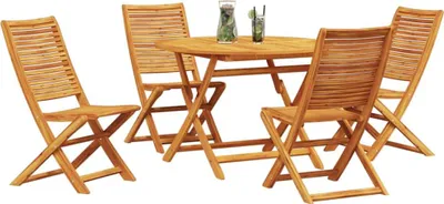 Immagine prodotto di vidaXL Set da pranzo da giardino 5 pezzi marrone in legno massiccio di acacia